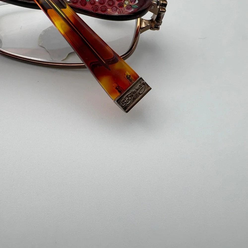 Ed Hardy EHR201 Rhinestone Skull Reading Glasses +1.50 Tortoise Brown Readers
